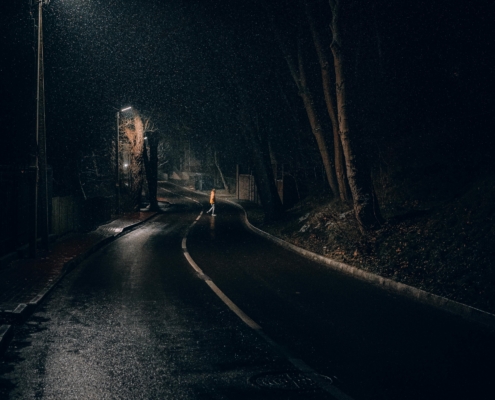 Éclairage public nocturne